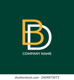 Logotipo de la carta inicial de BD para la empresa