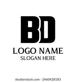 Bd initial letter logo design