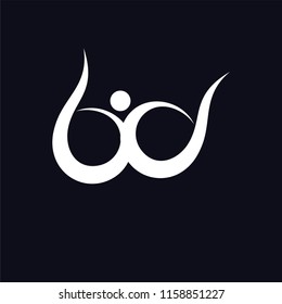 bd initial letter with people logo icon vector