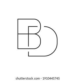 bd initial letter vector logo