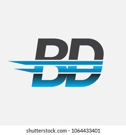 BD initial logo company name colored black and blue, Simple and Modern Logo Design.