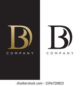 bd initial logo design vector luxury premium 