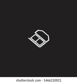 BD Initial Logo letters with rotate squere template