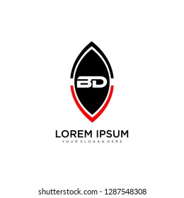 BD initial logo template vector