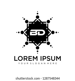 BD initial logo template vector