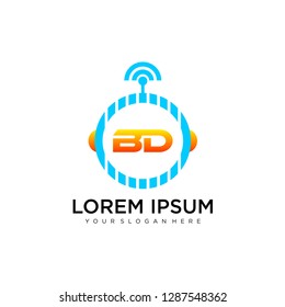 BD initial logo template vector