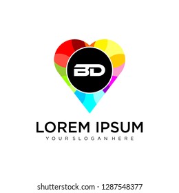 BD initial logo template vector
