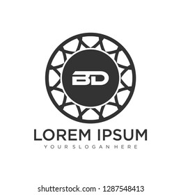 BD initial logo template vector