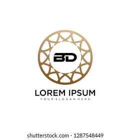 BD initial logo template vector