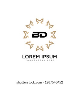 BD initial logo template vector
