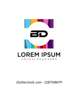 BD initial logo template vector