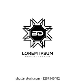BD initial logo template vector