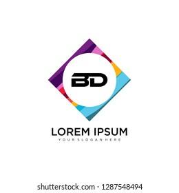 BD initial logo template vector