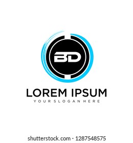 BD initial logo template vector