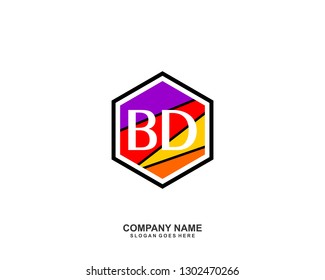 BD initial logo template vector