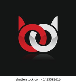 BD initial logo template vector illustration