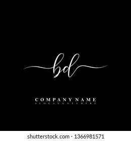 BD Initial luxury handwriting logo vector