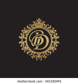 BD initial luxury ornament monogram logo