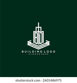 BD initial monogram building logo for real estate