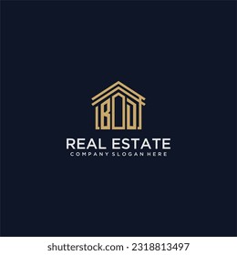 BD initial monogram logo for real estate design