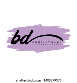 BD initial signature logo. handwriting logo template vector,