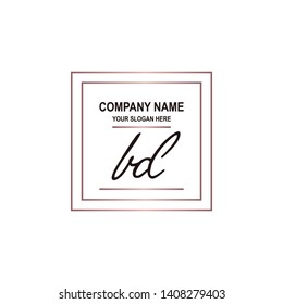 BD initial signature logo. handwriting logo template vector,