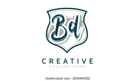 BD Initials, handwriting logo vector