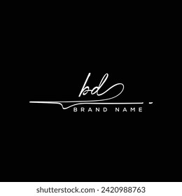 BD letter beauty handwriting vector logo. 
