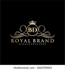 BD Letter Initial Luxurious Brand Logo Template.