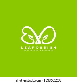BD letter leaf green logo design vector