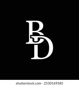 Concepto de logotipo de letra BD aislado sobre fondo blanco. Logo de DB