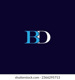 Diseño creativo del logotipo de la letra BD con gráfico vectorial, logotipo BD simple y moderno.