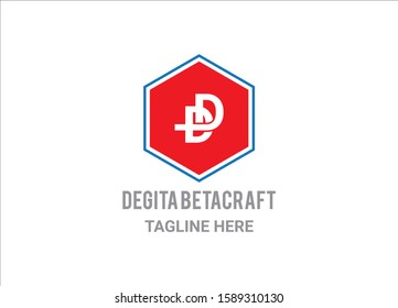 BD letter logo design and alphabet minimalist vector