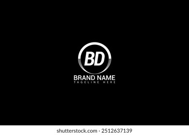 Diseño de logotipo de letra BD con forma de círculo Diseño de logotipo BD. Diseño creativo del logotipo de la letra de BD. BD diseño único