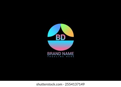 BD letter logo design with a circle shape BD Logo design. BD letter logo creative design. BD unique design