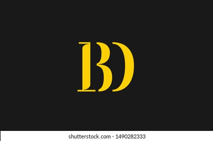 BD Letter Logo Design with Creative Modern Trendy Typography