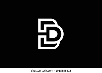 Diseño del logo de la carta BD en fondo de lujo. Concepto del logotipo de la letra de monograma de DB. Diseño de iconos BD. Diseño de iconos de letras blancas elegantes y profesionales en el fondo negro.