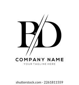 Elementos de plantilla de diseño de logotipo de letras BD. Logo del vector de letra BD.