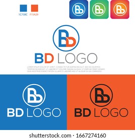 BD letter logo design vector  or DB Monogram Icon Logo Symbol Vector