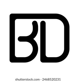 diseño de ilustración de logotipo de letra bd