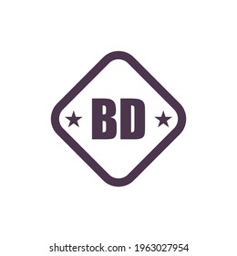 Ilustración del vector con logotipo de la letra BD. Concepto de diseño inicial del logotipo.
