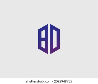 BD letter logo vector template Creative modern shape colorful monogram hexagon logo company
