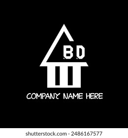 Diseño moderno del logotipo de la letra BD sobre fondo negro del color

