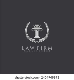 BD-Brief-Monogramm-Logo für Anwaltskanzlei mit Säulenbild-Design