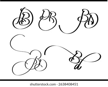 BD Lettermark Logo – Modern B and D Calligraphy Style Monogram