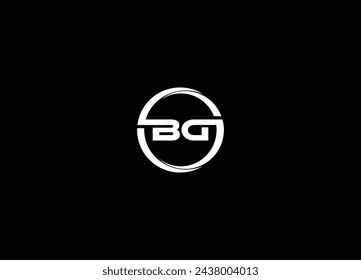 BD Logo design with circle frame line vector icon design