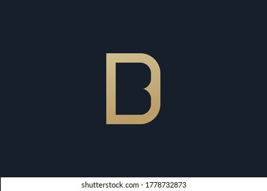 BD logo design . letter B in the negative space of letter D . creative logo design . vector illustration