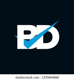 BD Logo of the Letter Tick Blue Initial Capital Designs Template