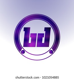 BD Logo, Metal Logo, purple Logo, Monogram,