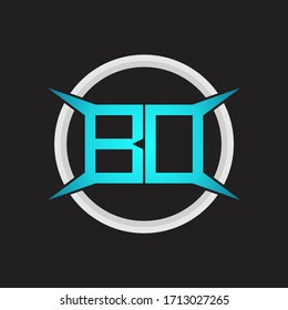BD Logo monogram with circle and four taper shape design template